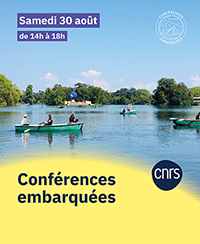 Affiche de l'vnement prsentant des barques avec des gens sur le lac du parc de la tte d'or